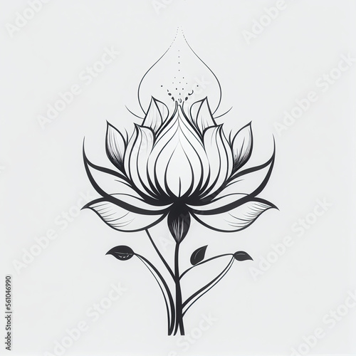 Girly lotus floral design tattoo - By Generative AI