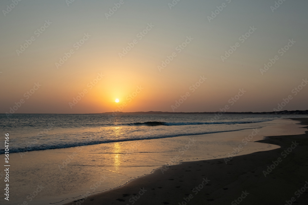 Beautiful beach sunset at Lamu island, Kenya