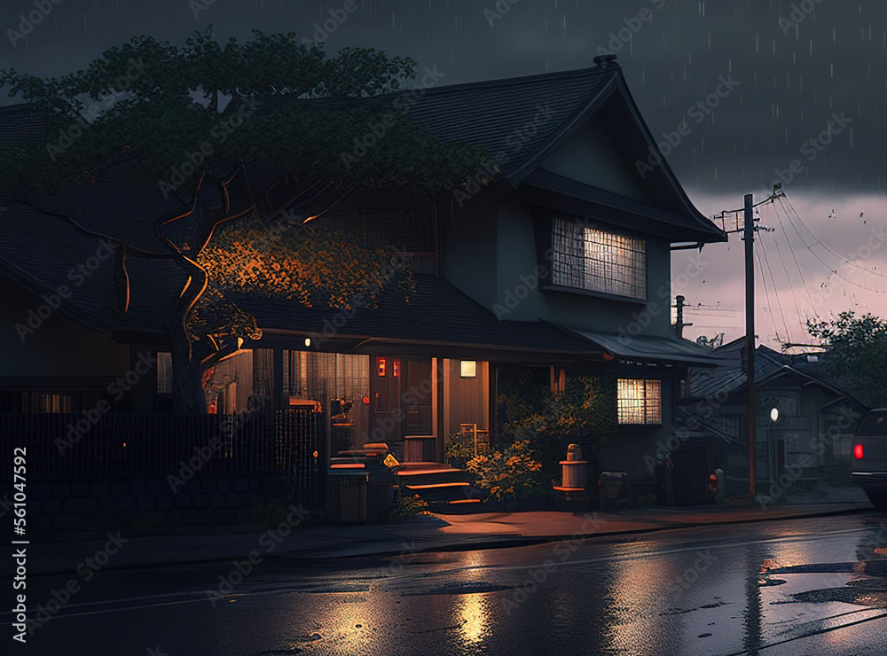 Rain and the Japanese House: A Study in Aesthetics Generative AI