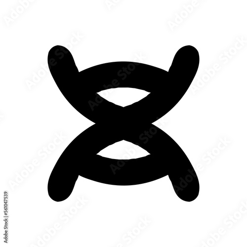 Chromosome icon. Simple style human cell poster background symbol. button. Chromosome brand logo design element. Chromosome t-shirt printing. Vector for sticker.
