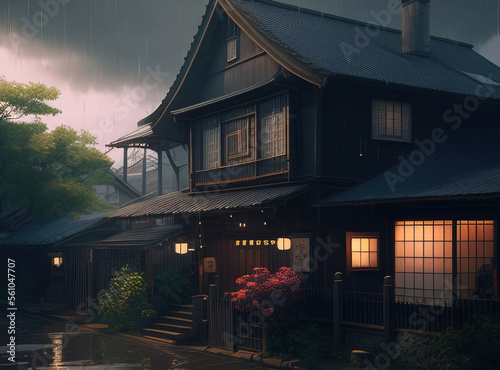 Rain and the Japanese House: A Study in Delicacy Generative AI