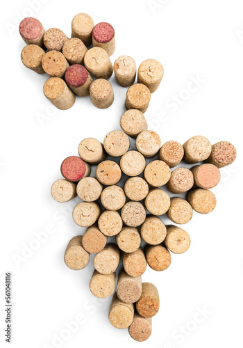 Wine or classic Champagne Cork in the shape of a of grapes