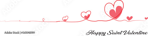 Cartel con corazones con la palabra Feliz San Valentín. Icono vector