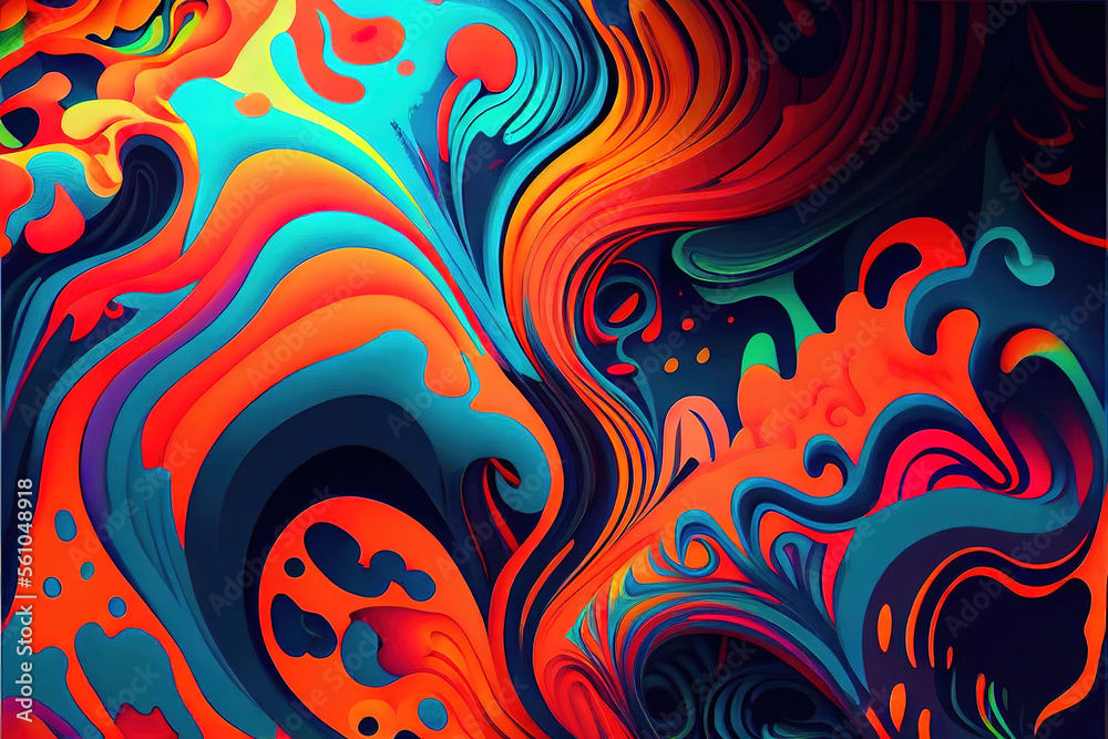 Abstract Art Artistic Background Bright Colors, Generative AI