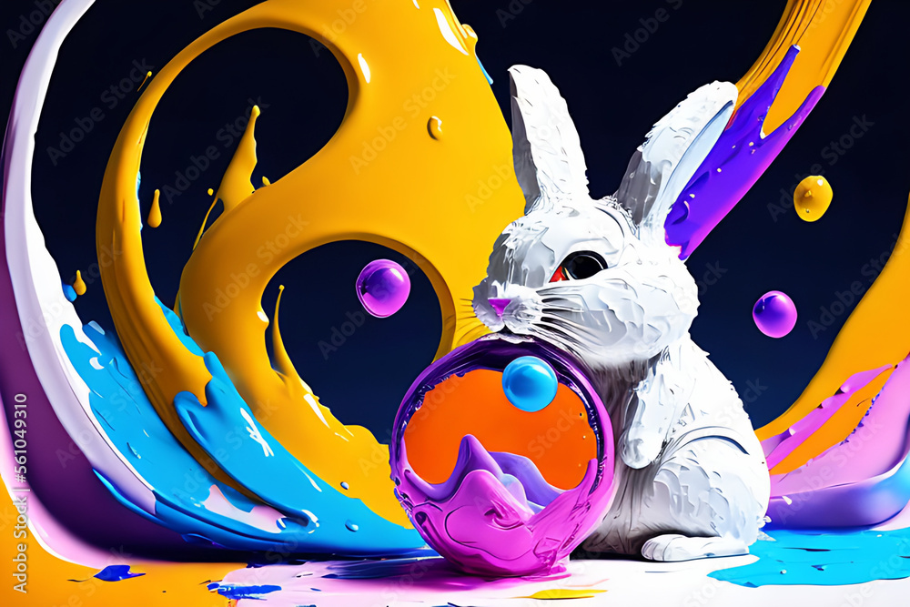 blob art water color paint glob art background Generative AI