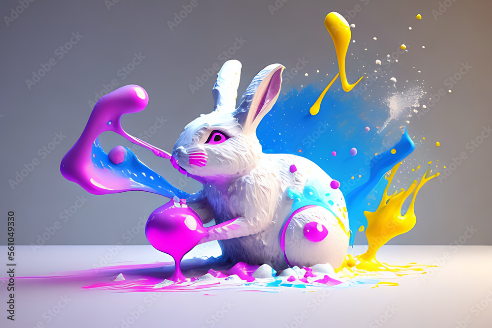 blob art water color paint glob art background Generative AI