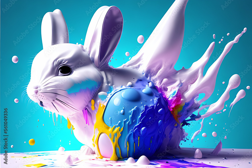 blob art water color paint glob art background Generative AI