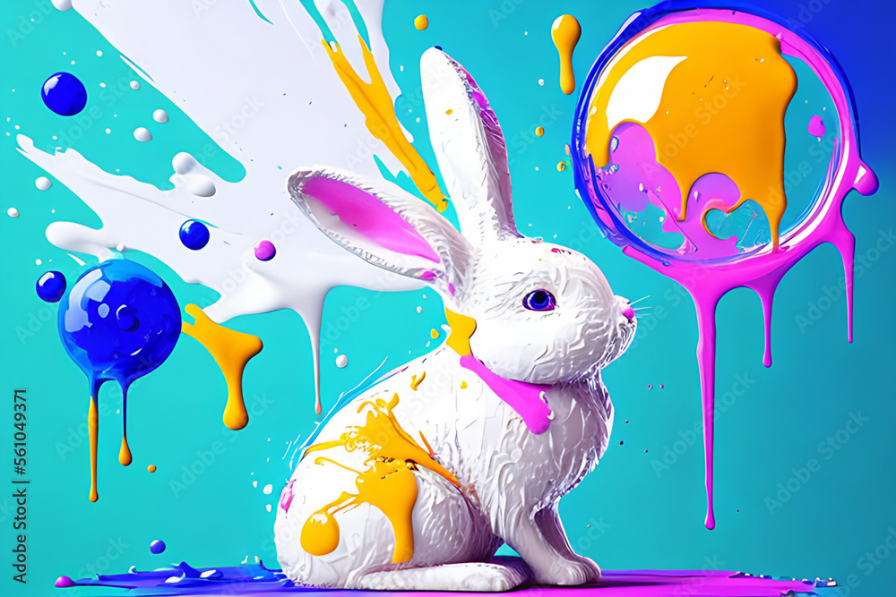 blob art water color paint glob art background Generative AI