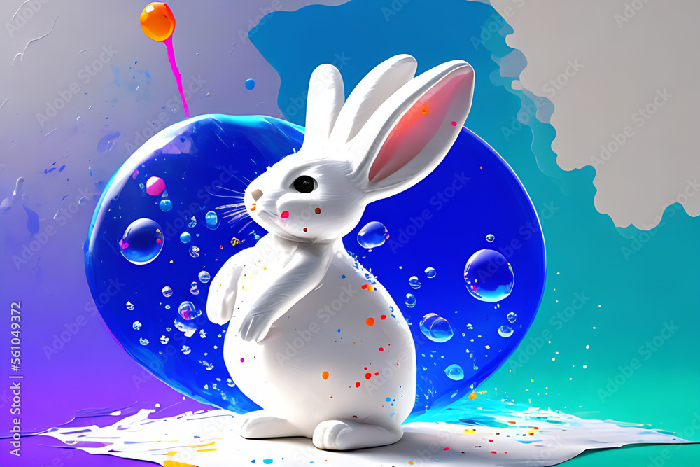 blob art water color paint glob art background Generative AI