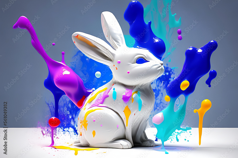 blob art water color paint glob art background Generative AI