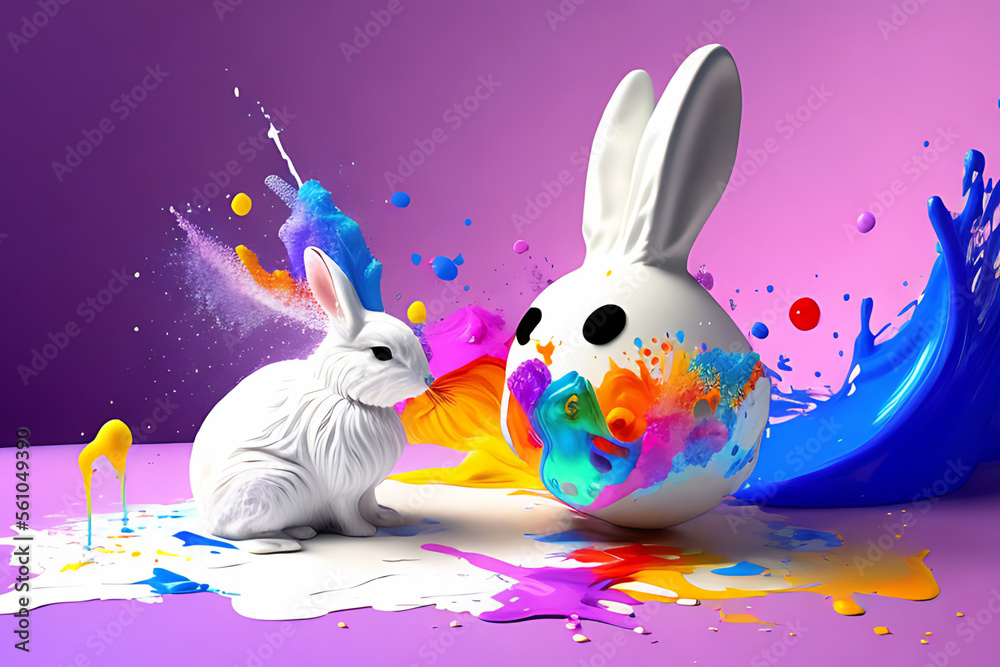 blob art water color paint glob art background Generative AI