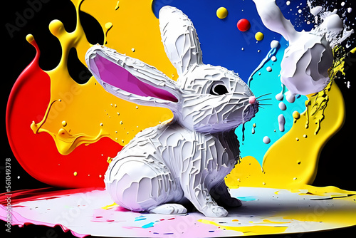 blob art water color paint glob art background Generative AI