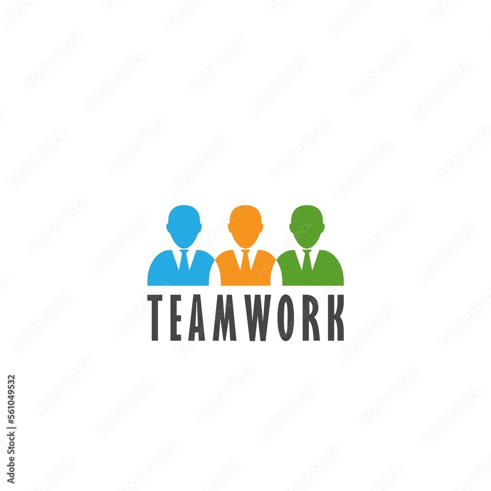 Teamwork Partnership logo. Community logo icon isolated on white background
