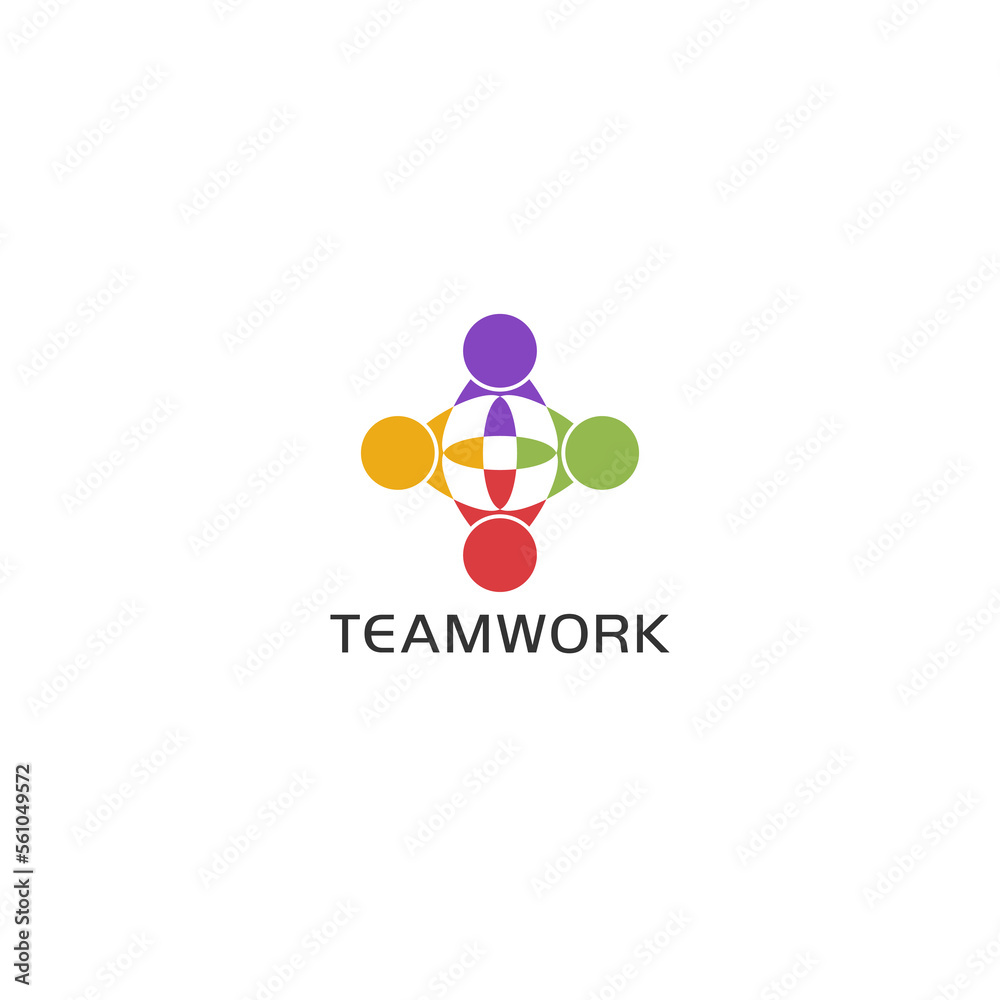 Teamwork Partnership logo. Community logo icon isolated on white background