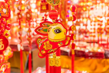 Tradition Chinese cloth doll rabbit,2023 is year of the rabbit,Chinese word on rabbit translation:good bless for new year