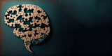 Concept of dementia, alzheimer, creutzfeldt-jakob or degeneration of mental capabilities in puzzle form. Generative AI