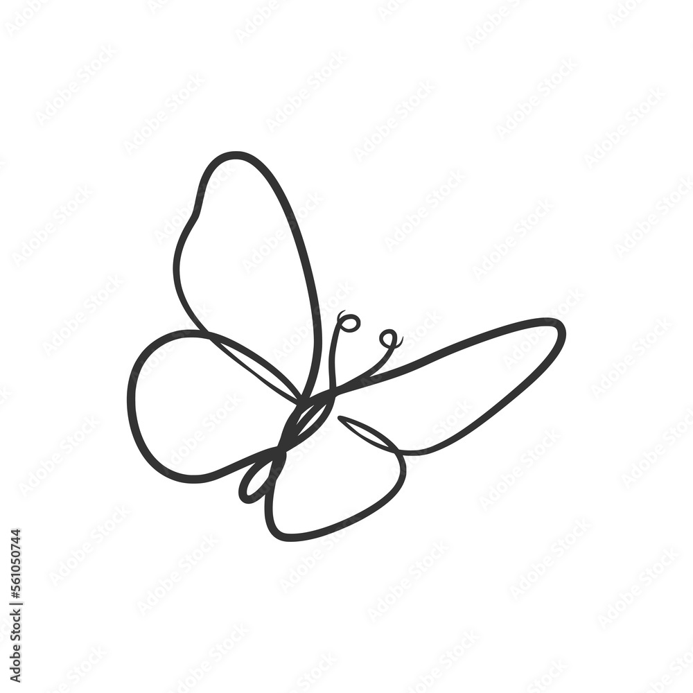 Butterfly continuous line art drawing Butterfly continuous line art drawing