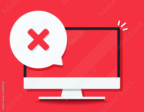 Computer warning message. Illustration vector