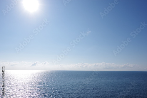 Sun over mediterranean sea