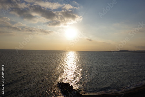 Fototapeta Naklejka Na Ścianę i Meble -  Sun in clouds over the mediterranean sea