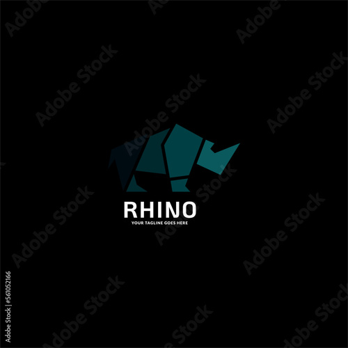 rhino logo vector art template.