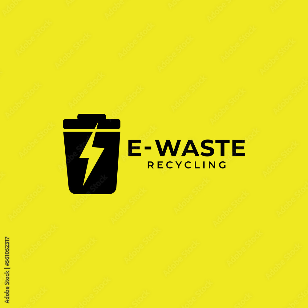 Ewaste logo template. Electric waste icon. Recycle electrical goods