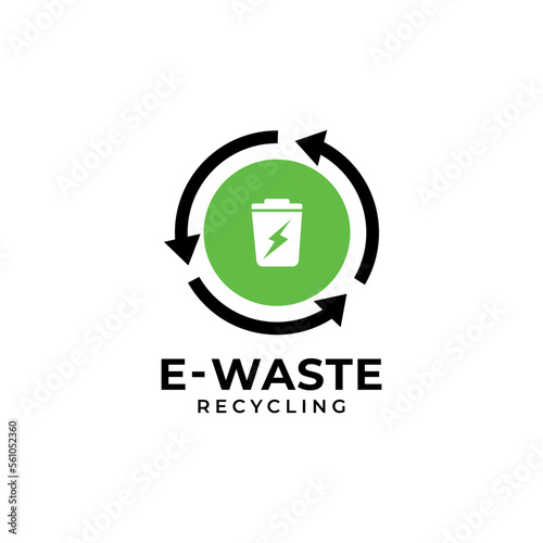 E-waste logo template. Electric waste icon. Recycle electrical goods sign. Separate recycling of electrical items.