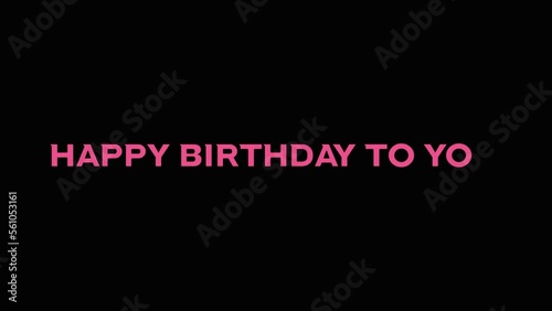 happy birthday text with gradient background