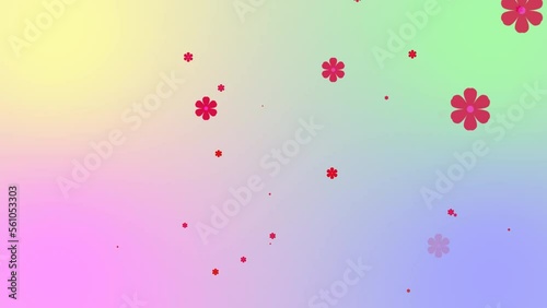 Petal flying particles with gradient background