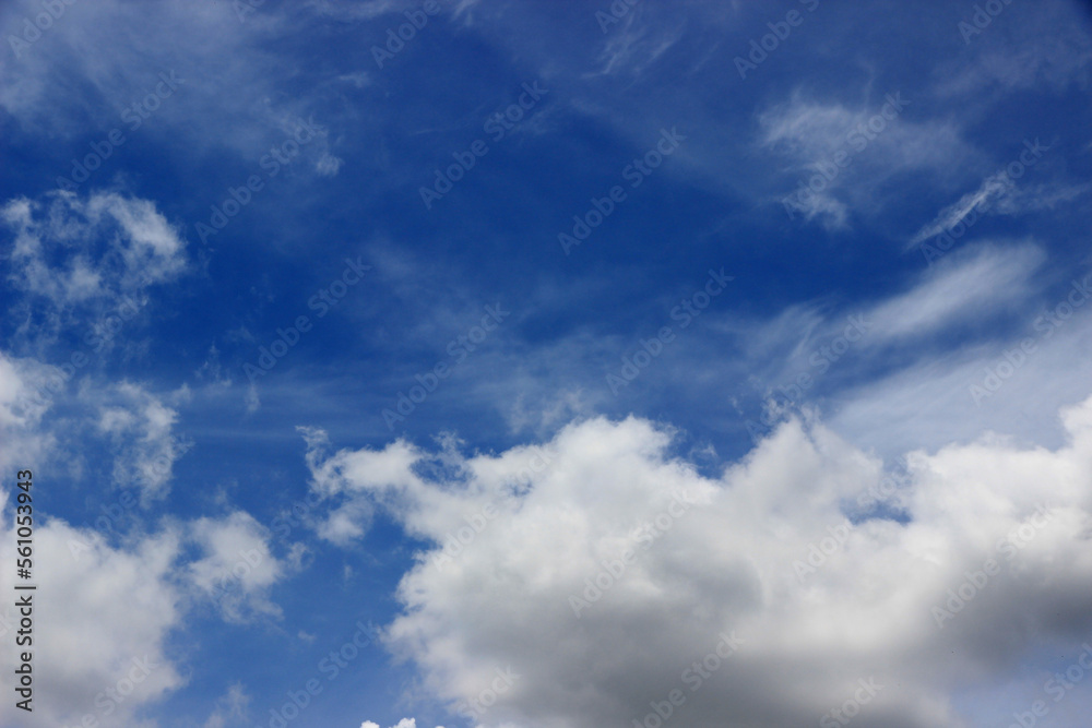 Beautiful blue sky with clouds background.