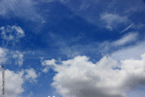 Beautiful blue sky with clouds background.