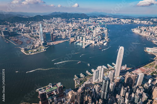 epic panorama of the Victoria Harbour and commercial area of Hong Kong © gormakuma