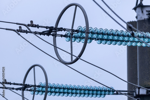 High voltage power lines in detail