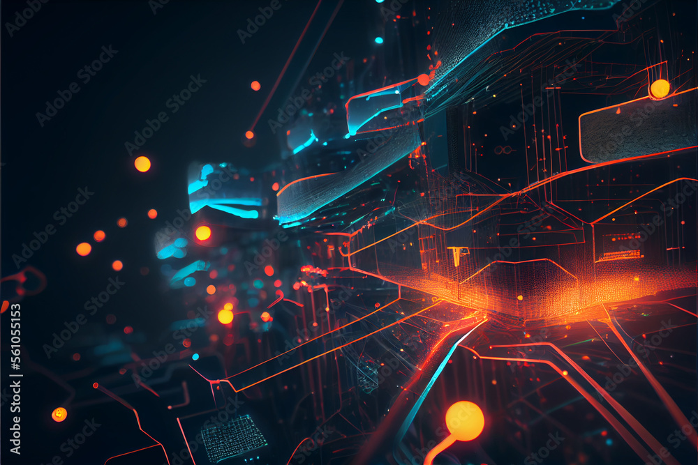global technology and digital interface concept. Image of technology circuit. Futuristic network background.