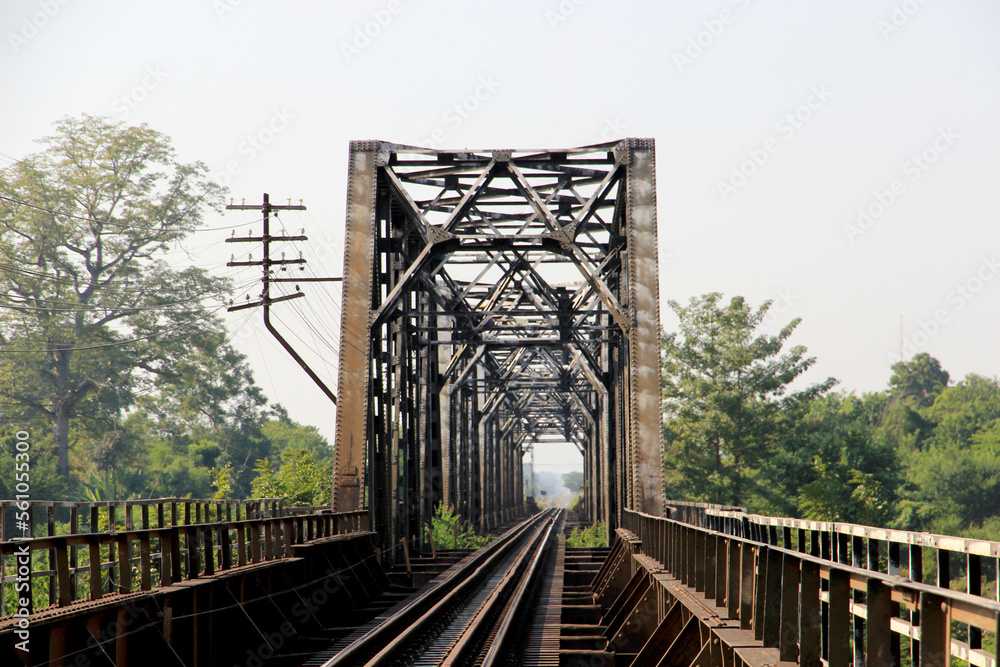 Fototapeta premium Antique railroad is old iron and has a vintage beauty.