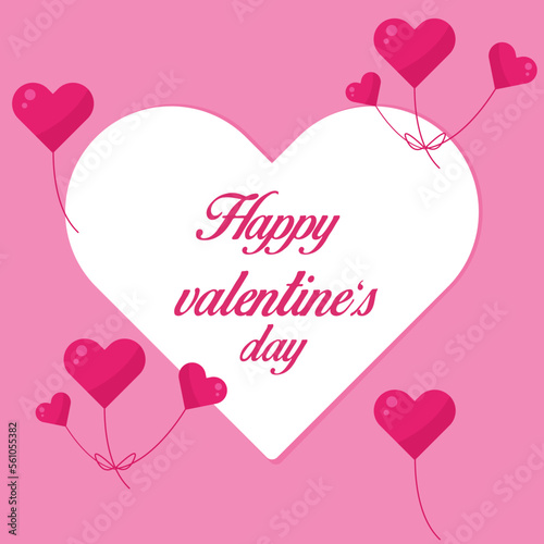 Valentine's Day Vector Illustration Postcard With Beautiful Heart Shaped Elements