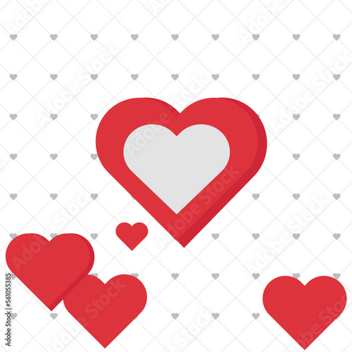 Valentine's Day Vector Illustration Postcard With Beautiful Heart Shaped Elements