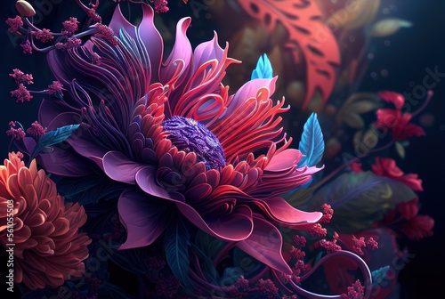 Beautiful flower background. Close-up flower. Generative AI © 7AM