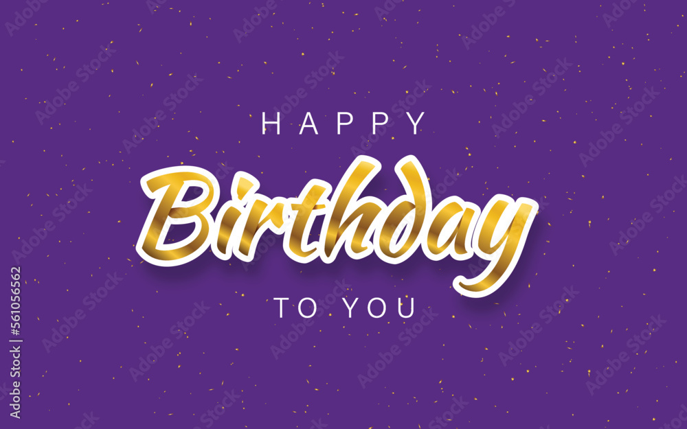 Happy birthday lettering with golden text