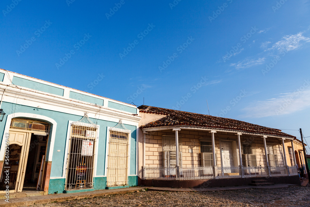 Old colorful colonial houses in the center of Trinidad, Cuba, Caribbean