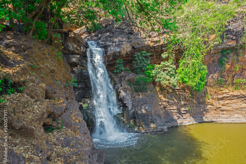 Fototapeta Naklejka Na Ścianę i Meble -  Arvalem waterfall in March. Goa. India