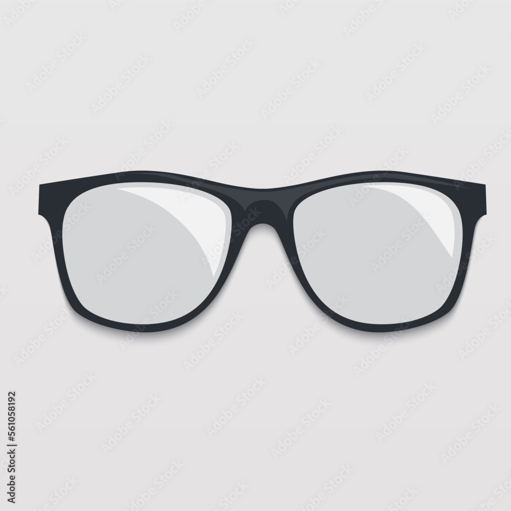 Fototapeta premium Metal frame geek glasses isolated on white background vector illustration .
