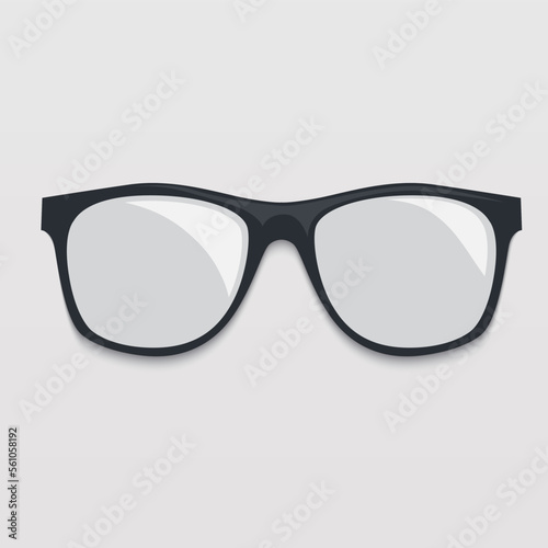 Metal frame geek glasses isolated on white background vector illustration .