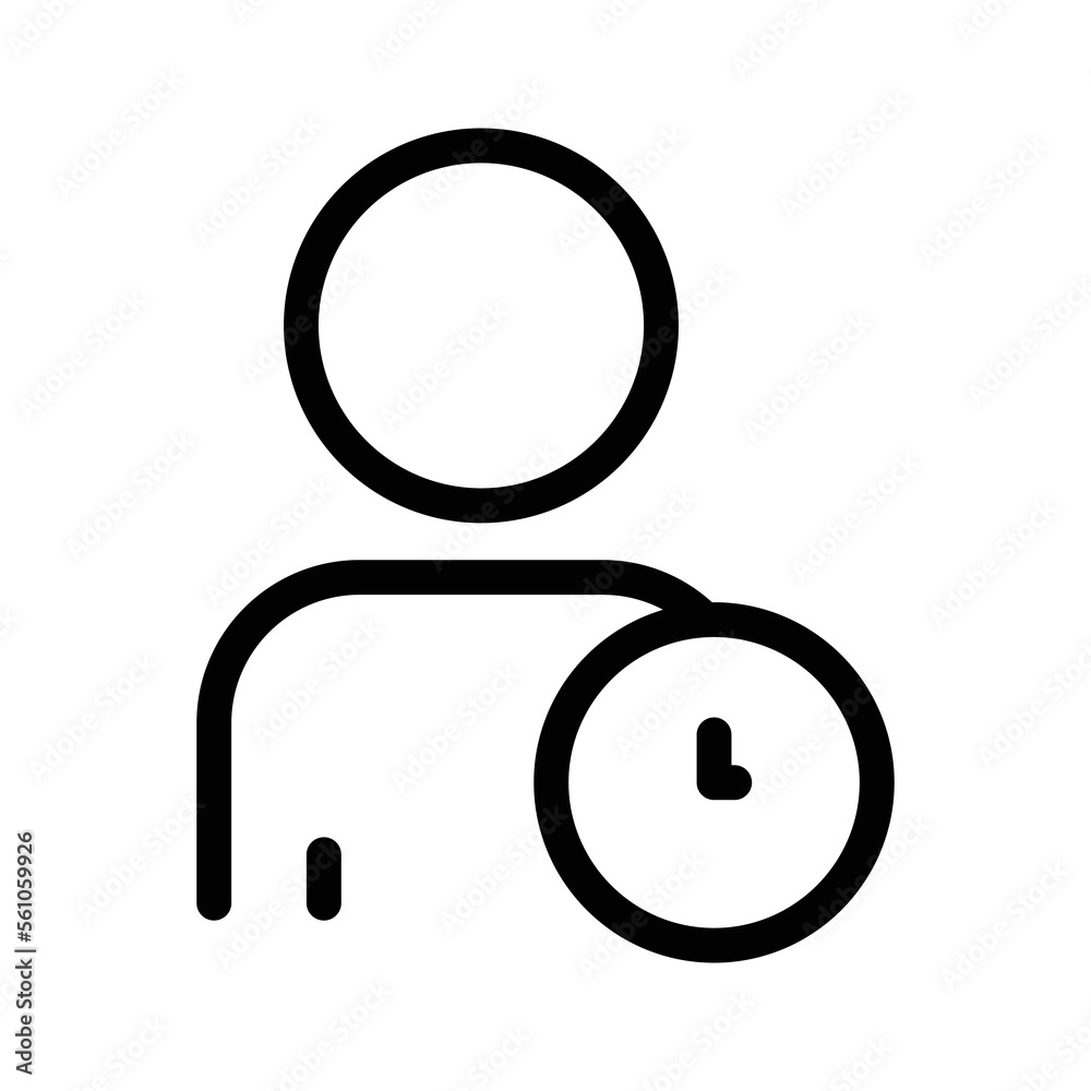 People icon illustration with clock. suitable for wait icon. line icon style. Simple vector design editable People icon illustration with clock. suitable for wait icon. line icon style. Simple vector design editable