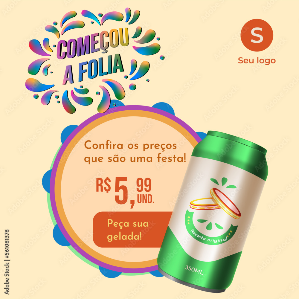Template de ilustração de promoção de carnaval