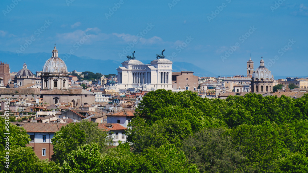 Rome skyline on beautiful blue sky day