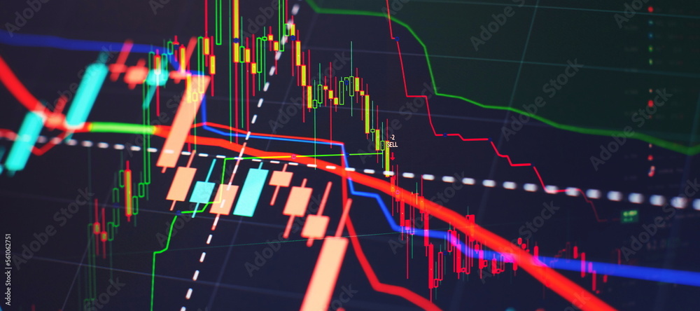 Obraz premium Diagrams on the stock market, for business and financial concepts