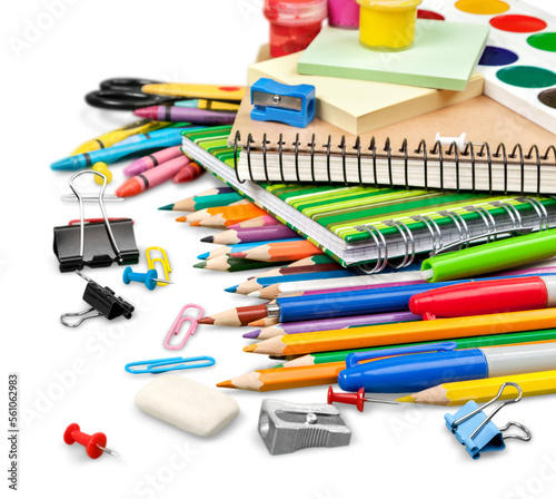 Big collection a color school supplies