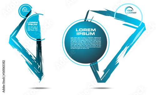 Set of vector colorful brush stroke web banner on white background