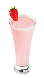 Fresh sweet smoothie with strawberry in a glass